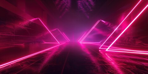 Obraz premium Futuristic Laser Grid. Abstract technology concept