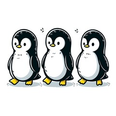 Fototapeta premium cute baby penguins. Generative AI