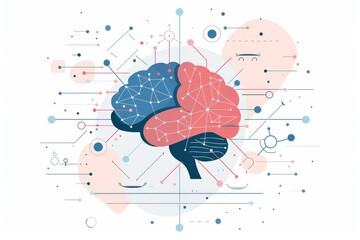 Abstract AI Brain with Glowing Digital Patterns Symbolizing Advanced Technology and Innovation