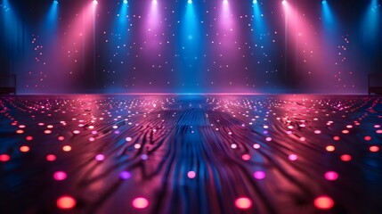 Obraz premium A stage with lights and a blue background