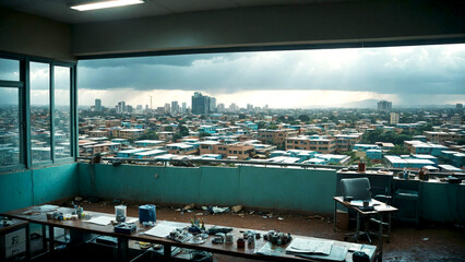 Fototapeta premium view of the slums