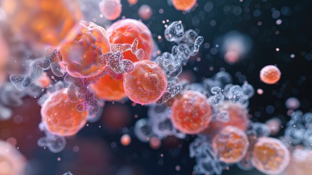 viruses and bacteria in the human body in a multi-colored form and different structure and shape. The concept of combating immunodeficiency, candida, ureaplasma, mycoplasma, chlamydia