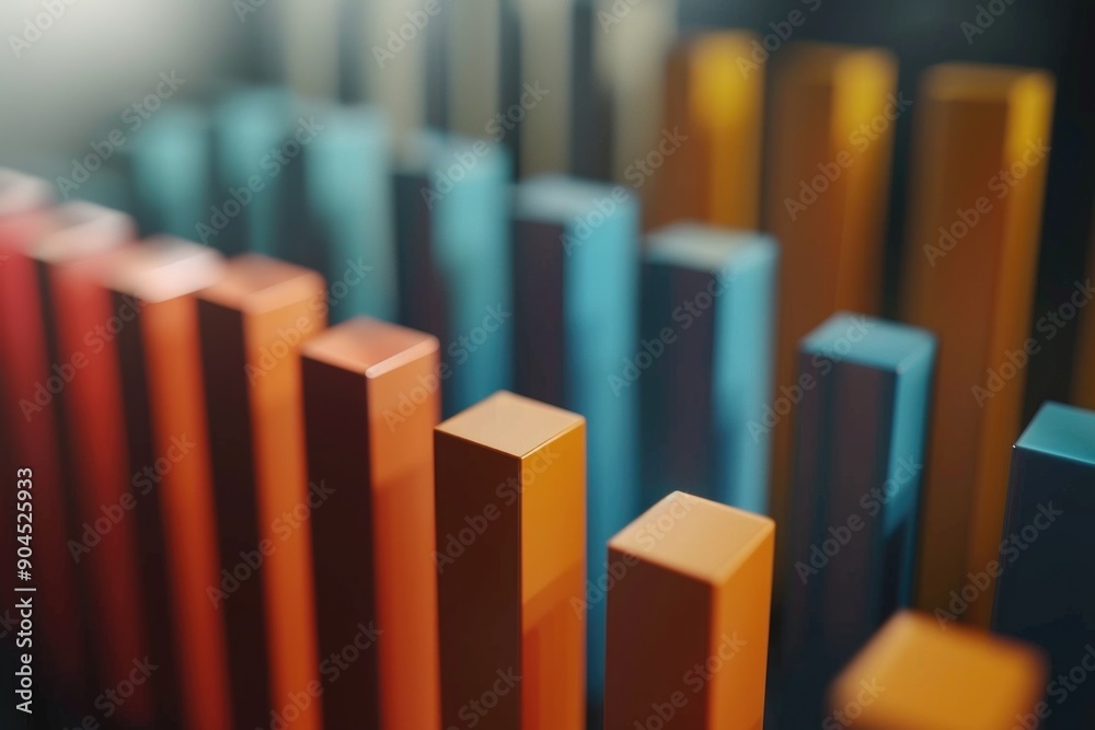Poster colorful bar chart for presentation or infographic use