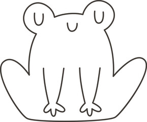 Hand Drawn Sitting Frog