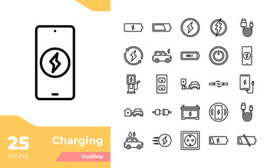 Charging Outline Icons