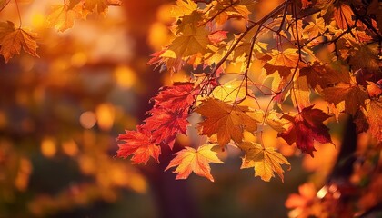 Fototapeta premium A symphony of fall colors in the golden afternoon light