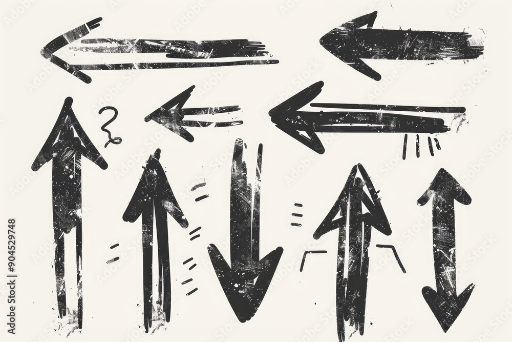 Aufkleber Multiple arrows pointing in various directions, perfect for representing movement or uncertainty