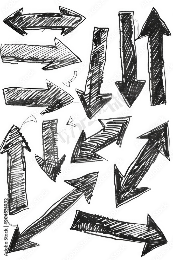 Poster a bundle of arrows on a white background