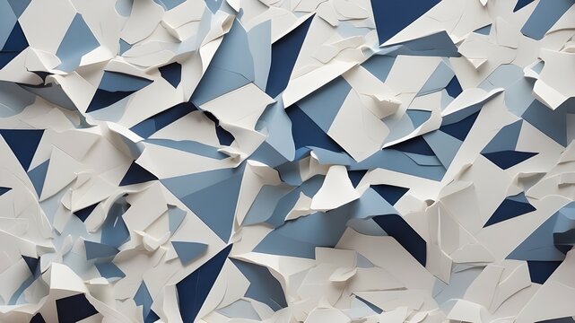 Abstract geometric pattern in white and blue with a contemporary aesthetic on a light background that represents a digital design idea - Powered by Adobe