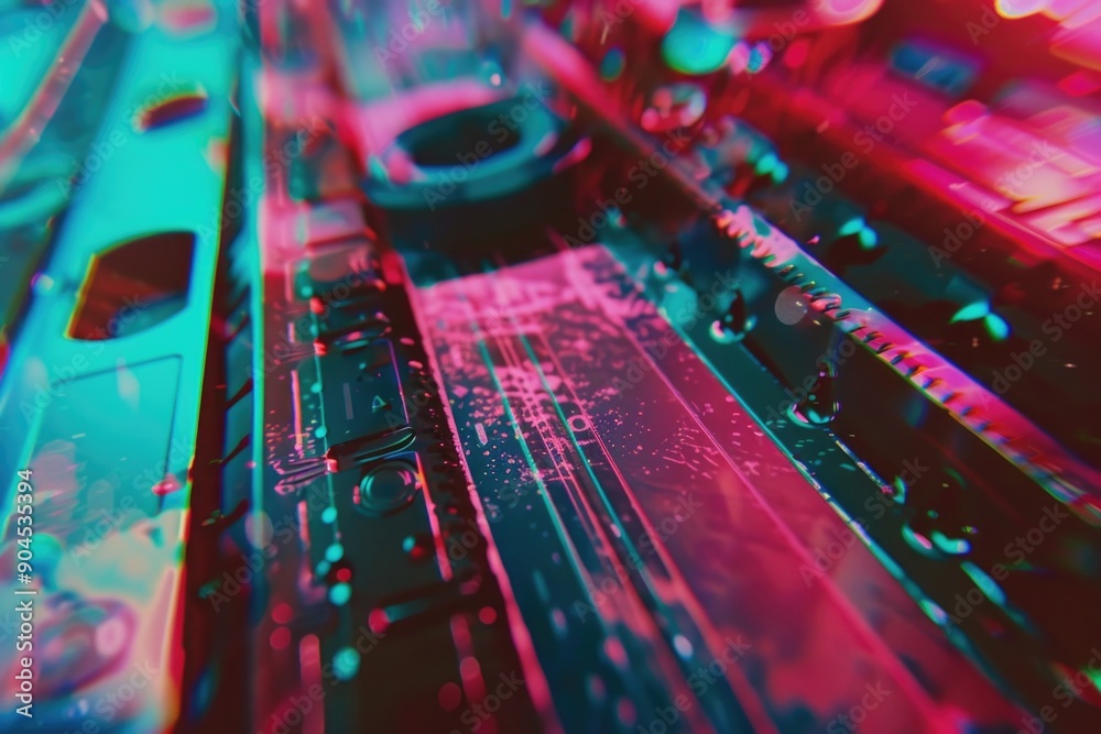 Fototapete a detailed image of a computer motherboard with various components and wiring