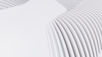 Naklejka premium Abstract Curved Shapes. White Circular Background.