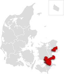 KOVENHAVN map PROVINCE of DENMARK 3d isometric map