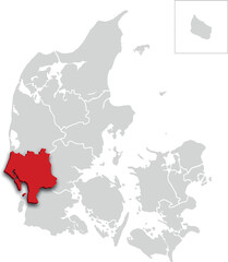 RIBE map PROVINCE of DENMARK 3d isometric map