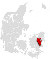 ROSKILDE map PROVINCE of DENMARK 3d isometric map