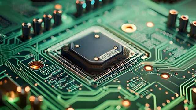 Microchip computer chip processor AI computation power PC mobile ARM programming silicon motherboard components circuit board tech technological advance computing progress development technology