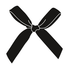 Bowknot for decoration.Isolated on a white background. Black and white bowknot. Trendy hair braiding ribbon. Wedding celebration and birthday party decorations. Girls accessories. Decorative elements.