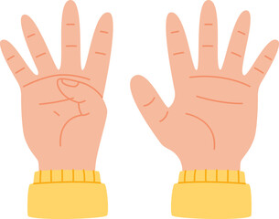 Hand Counting Nine Fingers