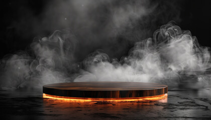 Product display three dimensional podium mockup with shadows and light