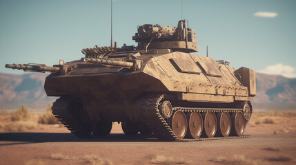 tank on the beach