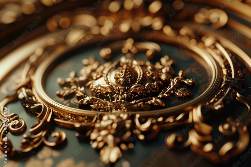 Poster a detailed shot of a clock face on a table