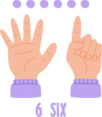 Hand Counting Six Fingers