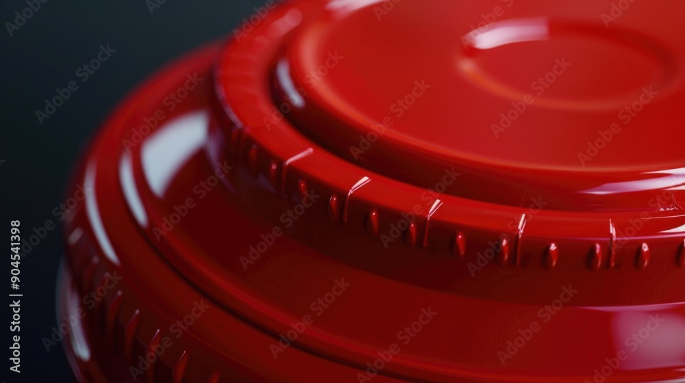 Poster Close-up shot of a bright red fire hydrant