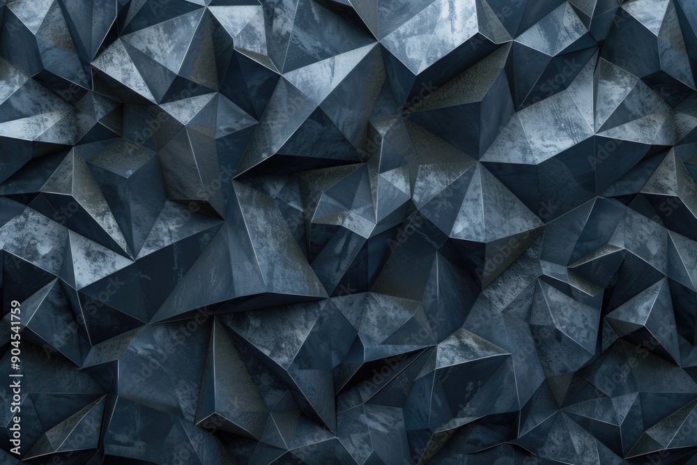 Fototapete close-up view of a wall composed of triangular shapes