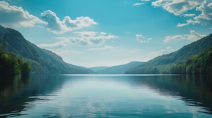 Fototapeta premium landscape of an impressive day of a lake that transmits tranquility in high resolution