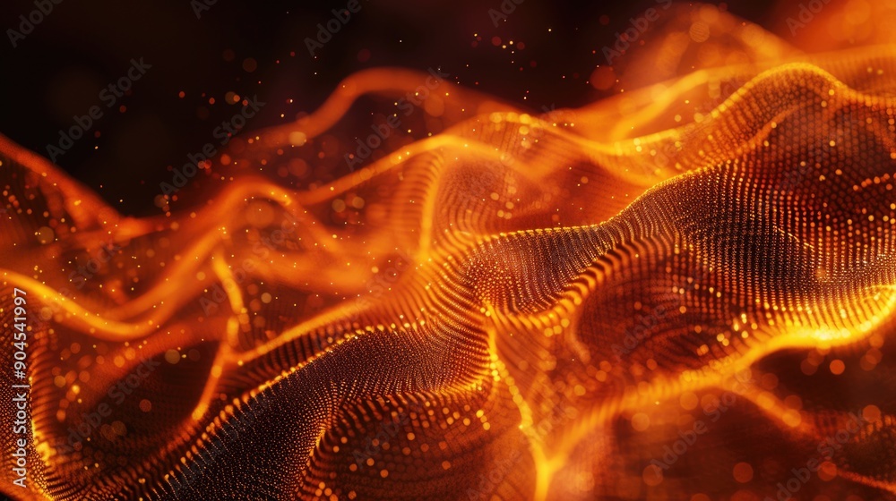 Poster a fiery flame on a dark and mysterious background, great for use in scenes where light meets darknes