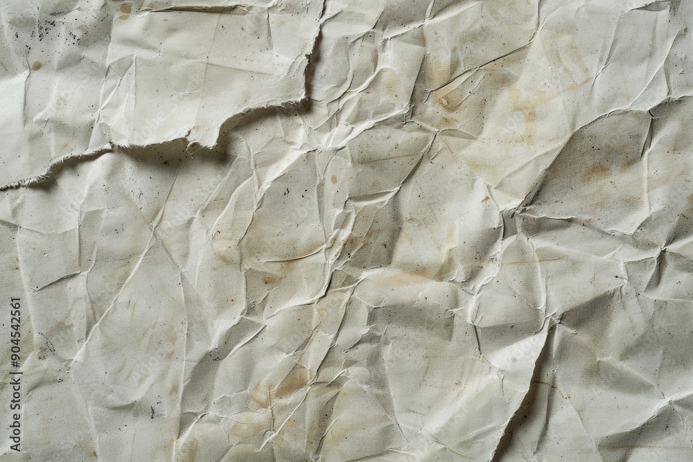 Poster a close-up view of a piece of crumpled paper with wrinkles and creases