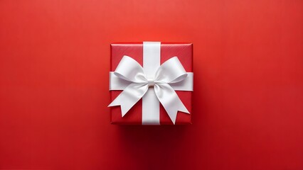 red gift box with bow