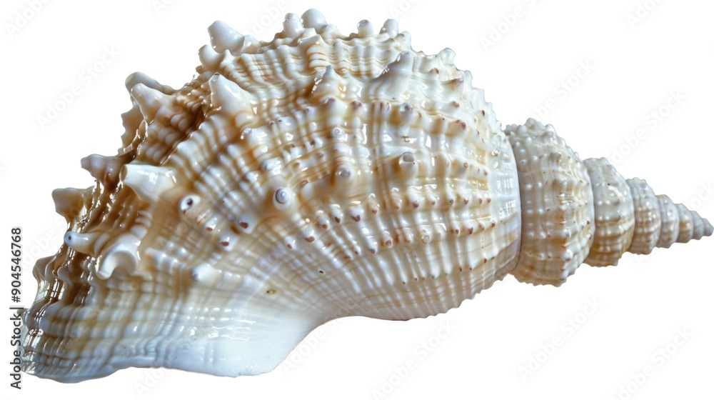 Poster A close-up shot of a shell on a plain white background
