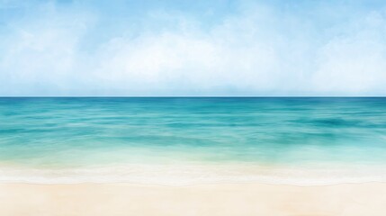 Fototapeta premium Miami Beach, turquoise waters, white sand, Florida, watercolor style