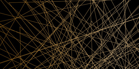 Abstract beautiful perfect random golden lines background. abstract golden lines with black background creative geometric triangle shape. perfect random abstract line background. Vector illustration.