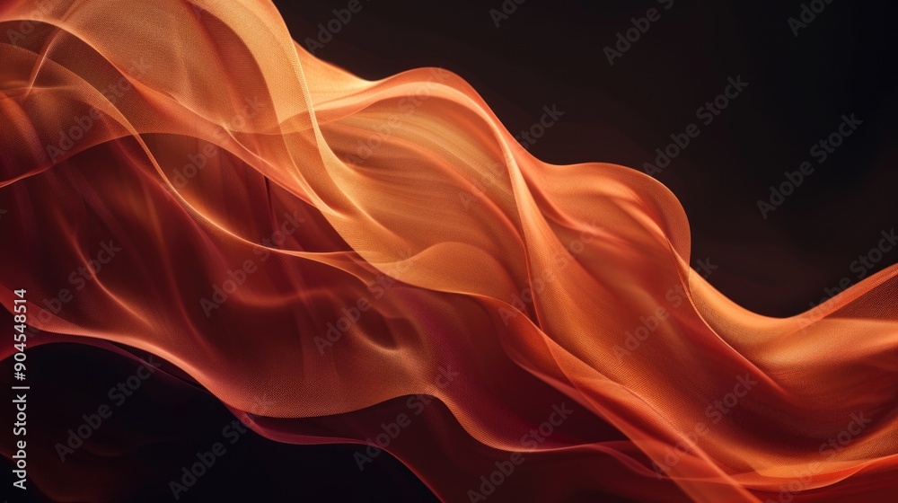 Aufkleber a close-up view of orange fabric against a dark background, suitable for design and decoration use