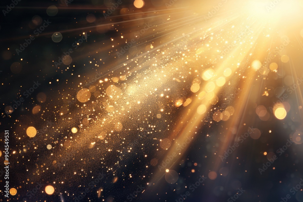 Poster a single bright light shines brightly on a dark background, suitable for use in presentations or as 