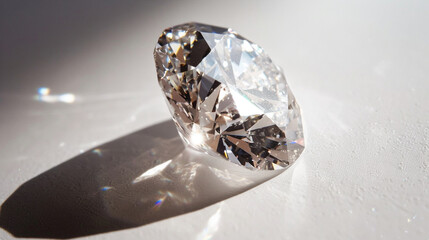 Fototapeta premium Diamond on an isolated white background, object focused, png, stock image, hd quality, natural look,