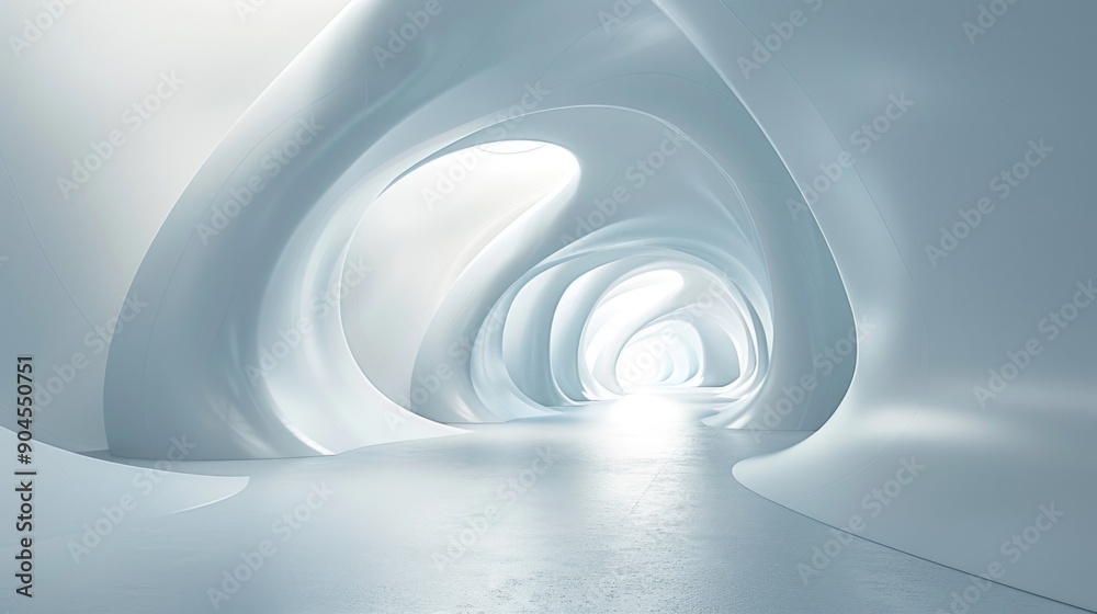Poster a long, white tunnel with a bright light at the end, often used as a symbol of hope and guidance