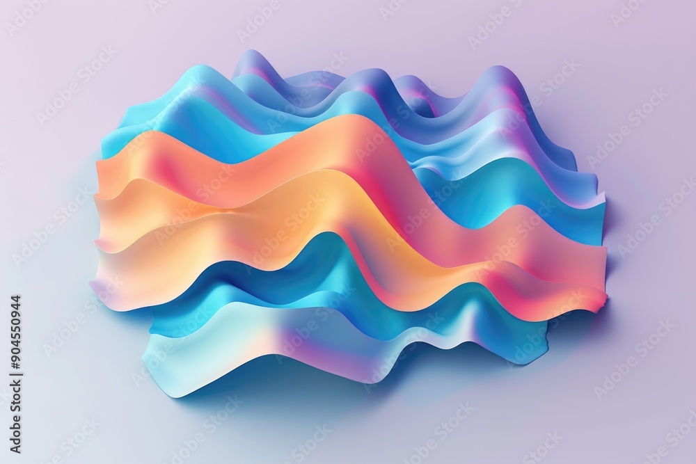Aufkleber A digital representation of a wave of water in 3D, suitable for use in graphics, animations or educational materials