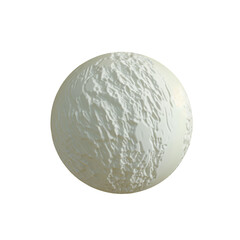 Top view of a single vanilla ice cream ball on a transparent background