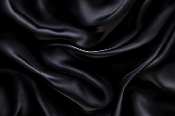 Fototapeta premium A small dark black pattern on silk fabric creating a textured background with a unique combination of lines colors and shadows perfect for a copy space image