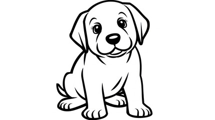 Cute Labrador Retriever Dog Coloring Page for Kids | HD High Quality