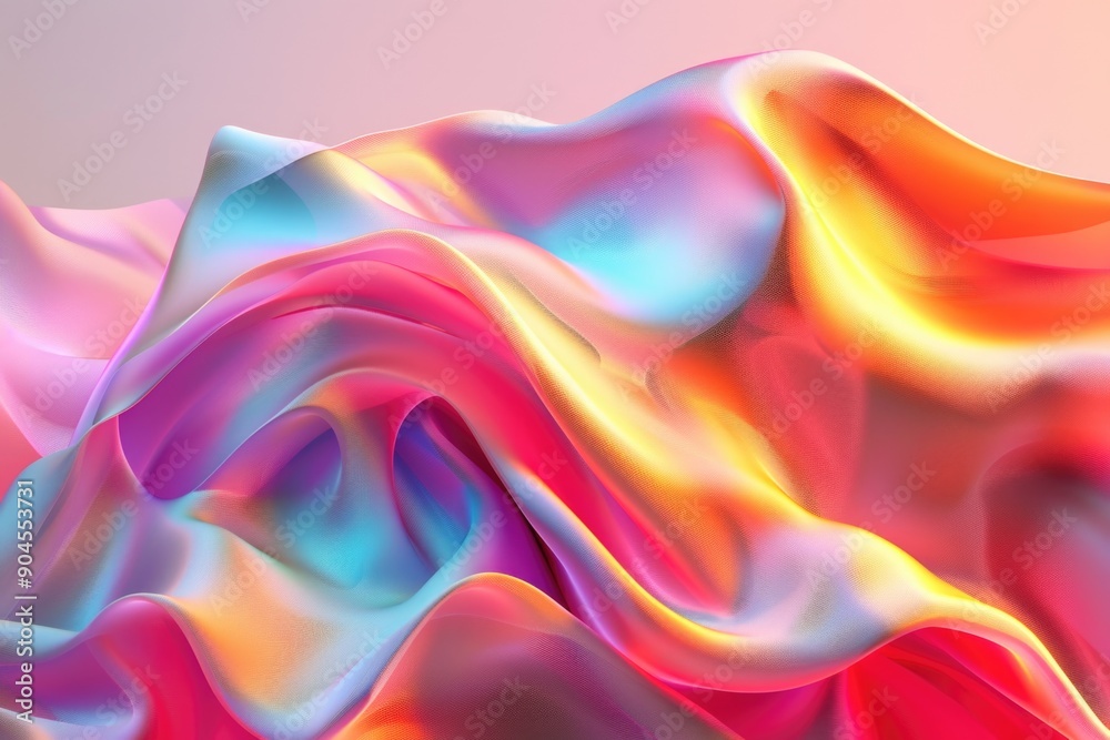 Poster Colorful abstract pattern with wavy design, suitable for use as wallpaper or design element
