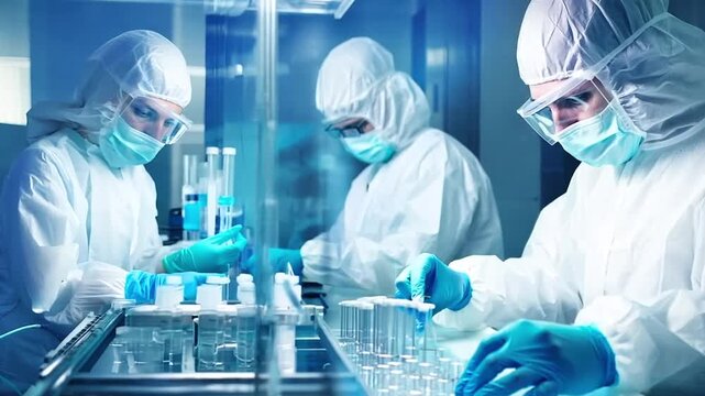 Bio lab technician working 