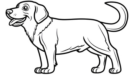 Labrador Retriever Dog Coloring Page for Kids | High Detail HD Art