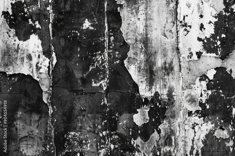 Poster a close-up shot of a wall with peeling paint, suitable for use in architectural or diy-themed projec