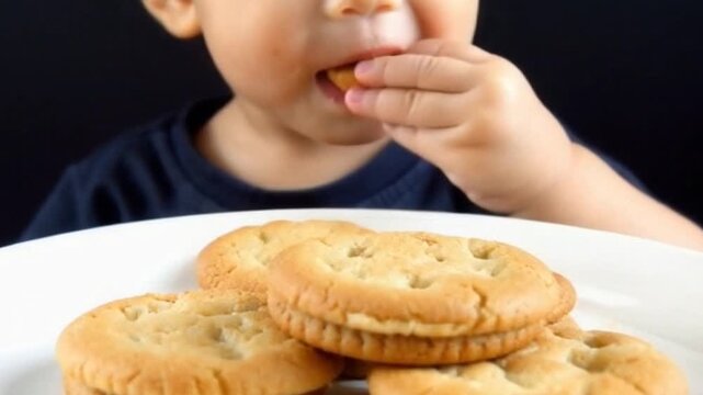 A kid enjoying a cookie delight