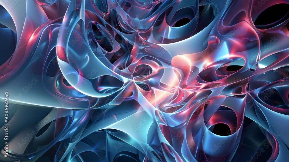 Leinwandbilder Complex 3D abstract layers with varying opacity and light interplay.