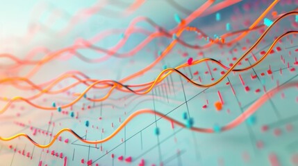 Interactive 3D line graph with multiple lines intersecting, representing complex data trends.