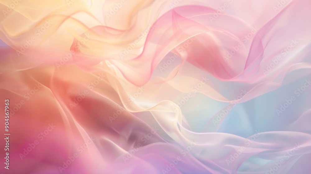 Wall mural Soft pastel abstract background with smooth gradients and gentle curves.